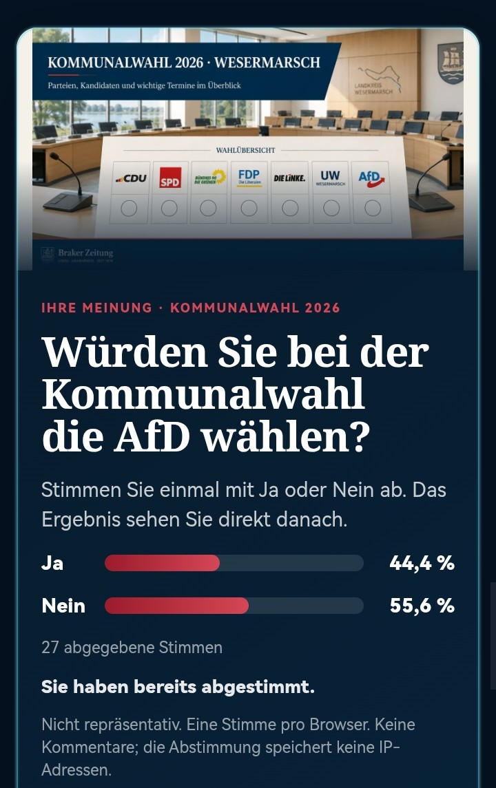 Frühere Abstimmung zur Kommunalwahl