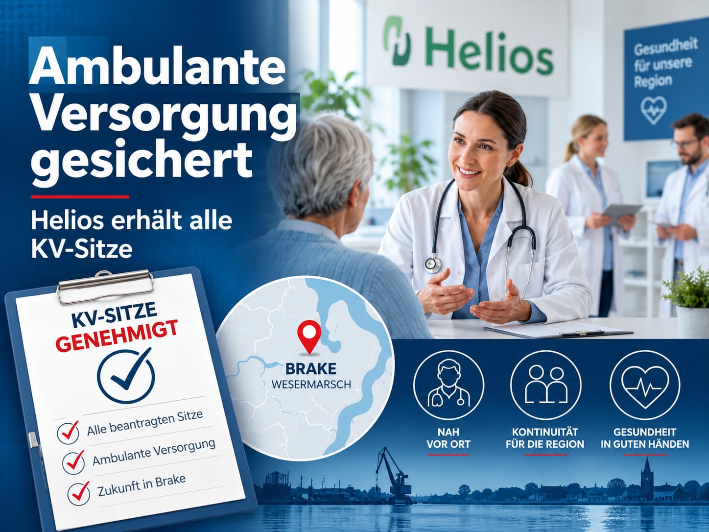 Redaktionelle Illustration zur Vergabe der KV-Sitze an Helios und zur geplanten ambulanten Versorgung in Brake